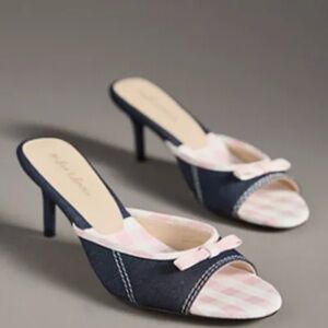 For Love & Lemons Cassandra Denim Kitten Heels-Size 41 $198 NWT